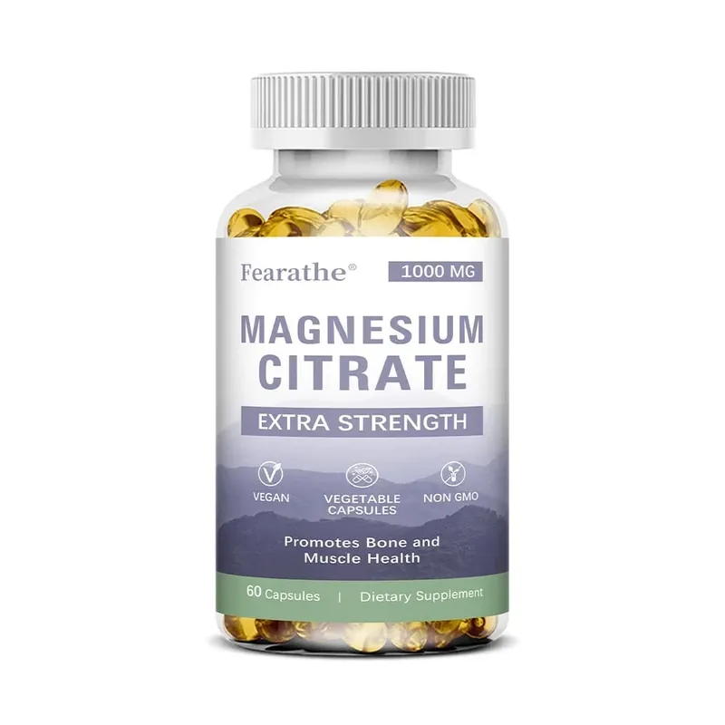 Magnesium Citrate Capsules - Dietary Supplement for Muscle Nerve Bone and Heart Support - Gluten Free Non-GMO - 120 Capsules