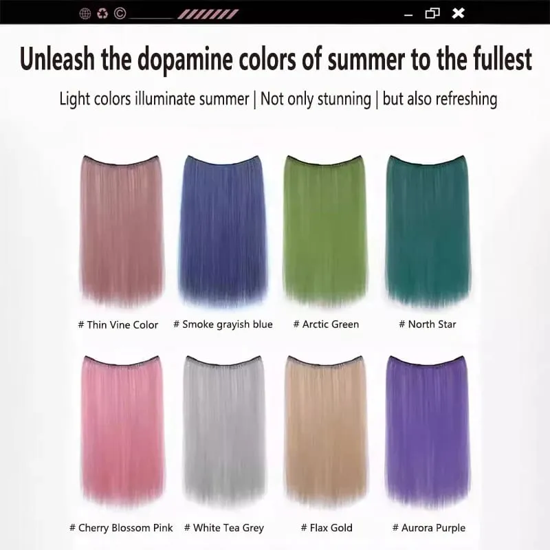One piece hanging ear dyed synthetic wig piece for women highlighted color hair extensions — image 6