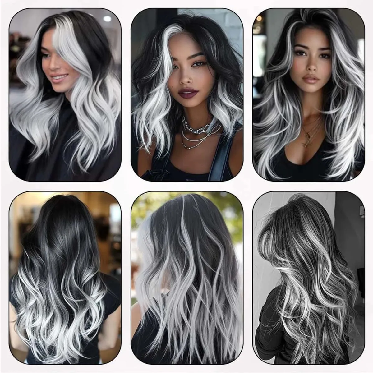 8Packs Colored Synthetic Hair Extensions 22 Inch Straight Clip-In on Party Christmas Black Friday K-pop New Year Gift Hair — image 7