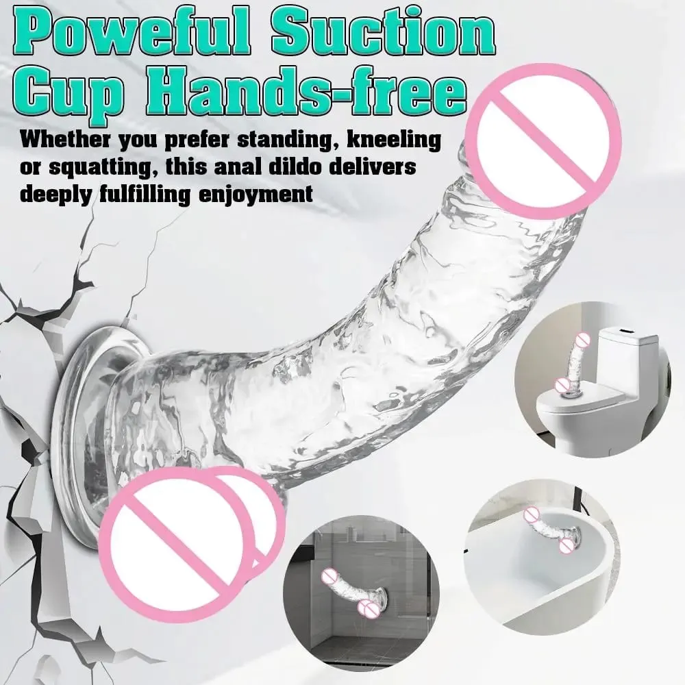 Different Sizes Transparent Soft Jelly Dildo Realistic Fake Dick Penis with Suction Cup G Spot Vagina Massage Sex Toy for Women