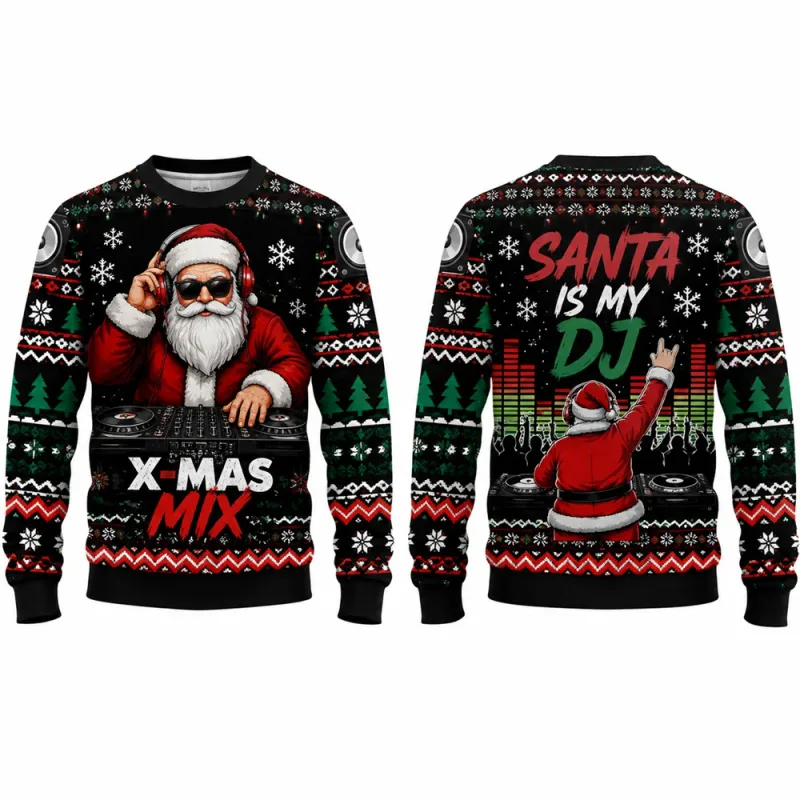I Am The Tree Cat Christmas Sweatshirt 3D Graphics Crew Neck Long Sleeve Men Women Funny Ugly Xmas Holiday Party Autumn Pullover