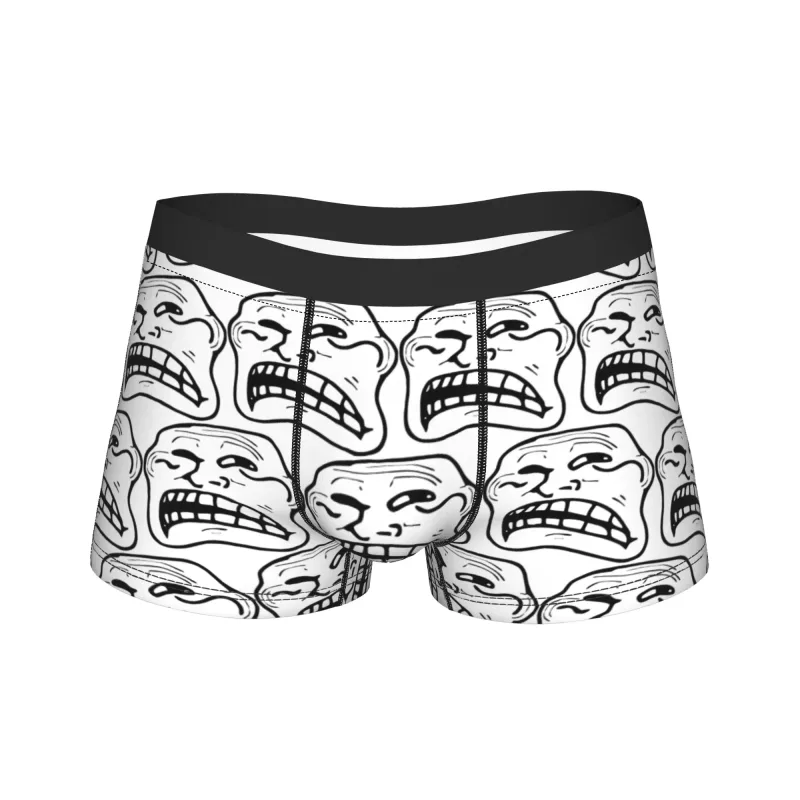 Rage Comic Trollfac Trunk Funny Anime Pouch Underwear Hot Sale Corak Boxer Brief Selesa Lelaki Seluar Dalam Plus Saiz