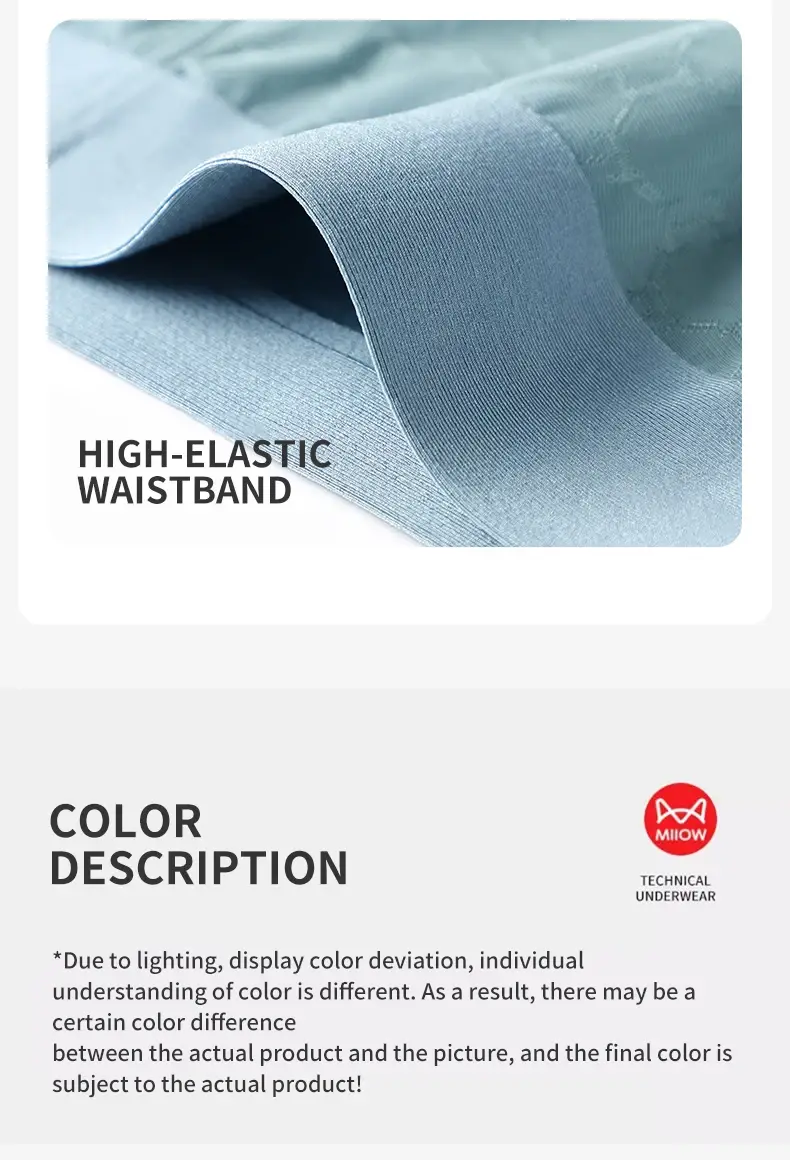 Miiow 3 pçs sem costura de seda gelo boxer roupa interior masculina verão malha respirável calcinha antibacteriana homem cuecas boxers — image 17