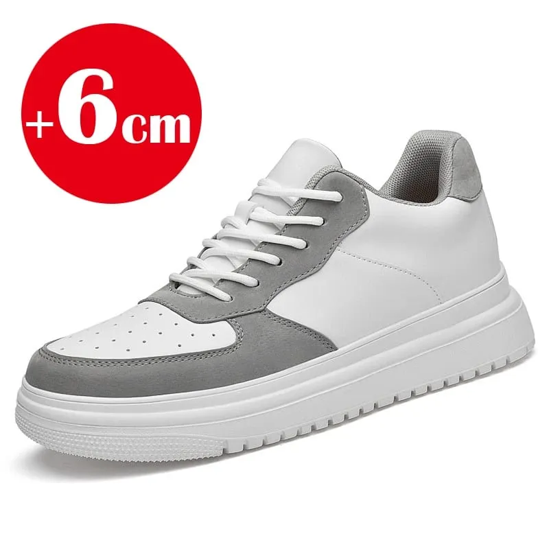 2026 남성용 새로운 높이 증가 신발 8cm 보이지 않는 엘리베이터 스니커즈 White Leathe Sport Zapatillas De Hombre 빅 사이즈 46 — image 11