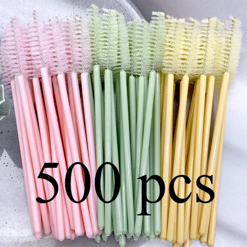 Zanse 50/500pcs Eyebrow Eyelash Brushes Eyelash Spoolies Mascara Wands Applicator for Eyelash Extension Makeup Tool