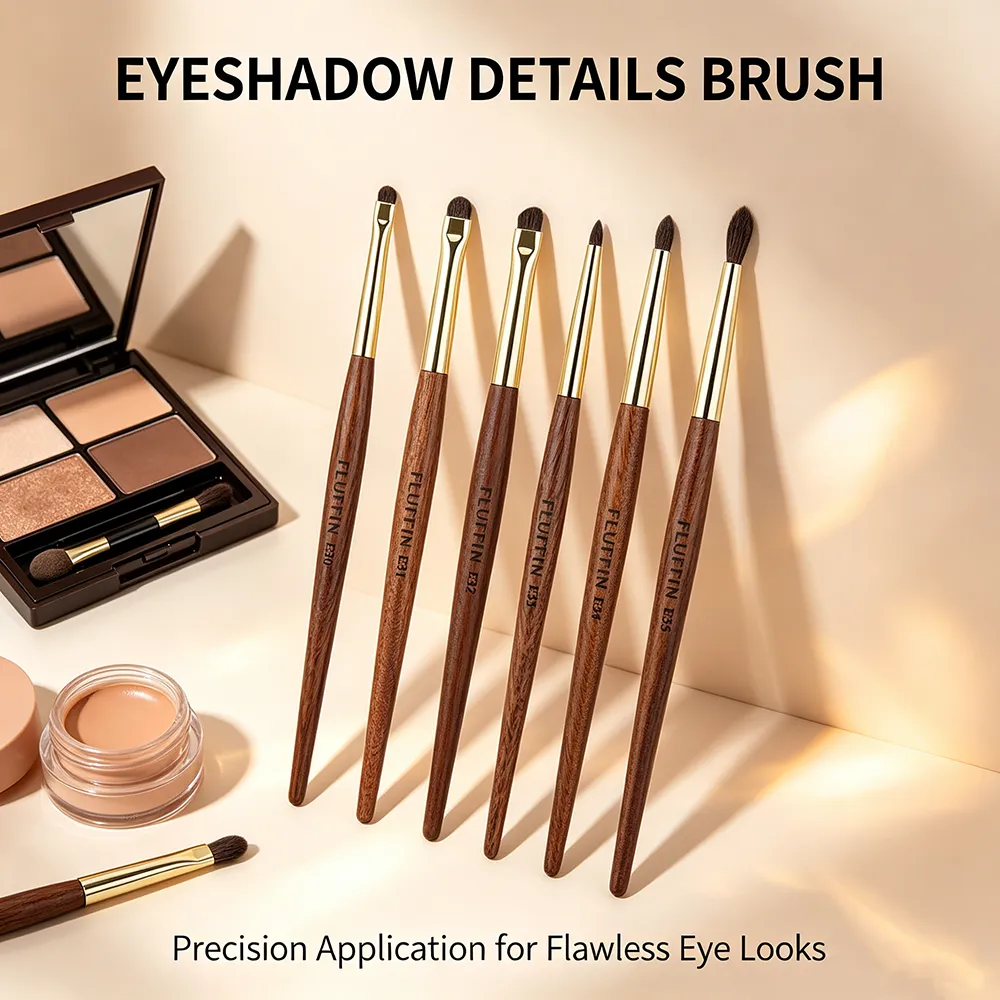 Professional Horse Hair Eyeshadow Crease Blending Brush Eyeliner Smudge Makeup Tool Rosewood Handle Copper Pipe Eye Brushes — image 2