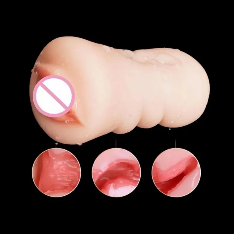 Soft TPE Aircraft Cup Male Stroker with Oral Vaginal Anal Textures Realistic Pocket Pussy Training Sex Toy for Men — image 3