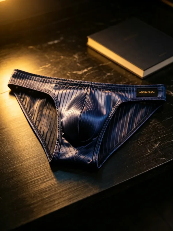 3PCS Men's Briefs Vertical Stripe Fabric Pouch Slim Fit Light Breathable Daily Casual Underwear Daily Casual Underwear for Men