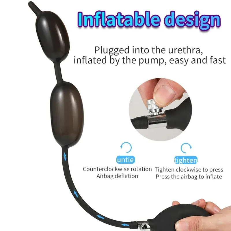 1/2 Ball Silicone Inflatable Urethral Dilator Sounds Rod Urethra PUMP Sounding Sex Toy for 18+ Men Penis Plug horse eye Massager