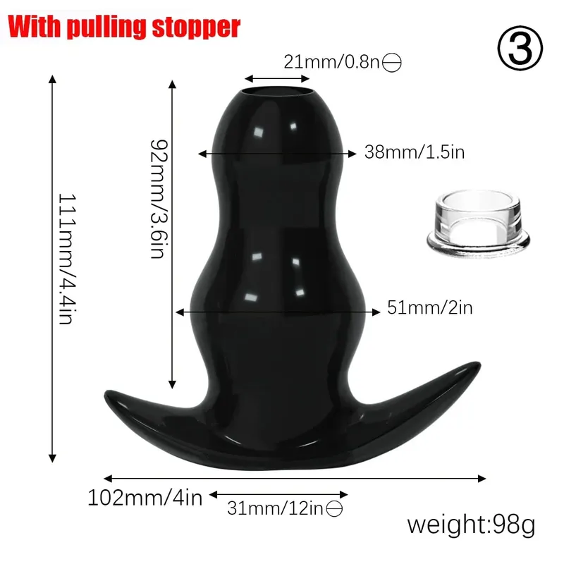 Ensemble de plug anal tunnel creux en TPE violet, bouchons d'étirement anal ouverts gradués, jouet sexuel flexible pour hommes et femmes