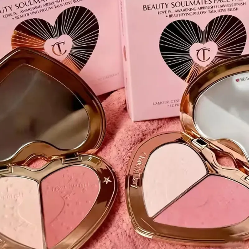 Nuovo CT Nature Ombretto scenario estetico facile da colorare Starlight Pink Disco bicolore a luce morbida Cosmetici blush a cuore a due colori