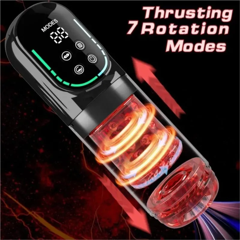APP LED Automatische Männliche Masturbation Tasse 7 Saugen Rotierenden Lecken Stoß Modi Stroker Sex Spielzeug für Männer Blowjob Simulator — image 3