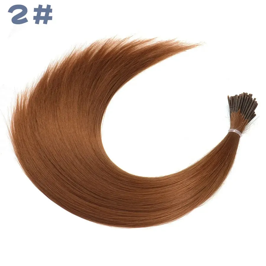 50 Strands/Pack Synthetic Colored I-Tip Stick Hair Extensions Straight Hair 16 Inch For Women High Temperature Fiber Hairpieces — image 10