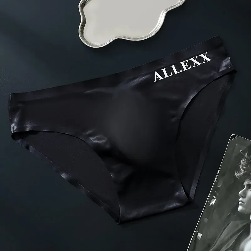 Men's Seamless Ice Silk Briefs Sissy Convex Pouch Panties Ultra-thin See Through Lingerie Underpant Elastic Low Rise Underwear — image 6