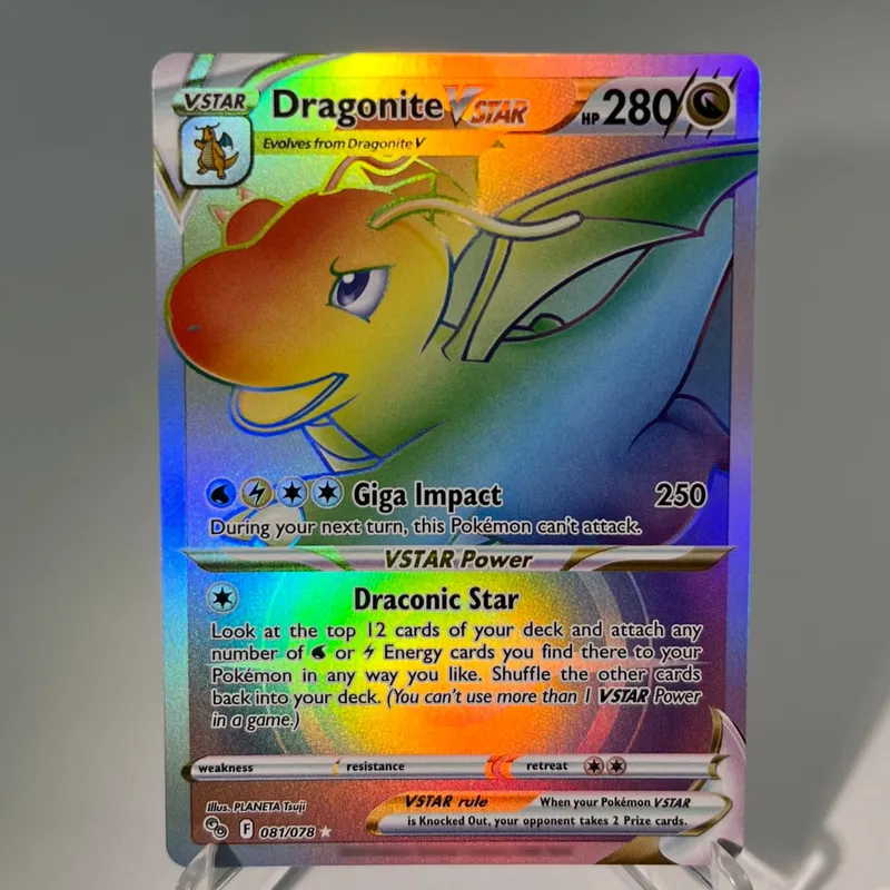 Pokémon GO PKM Cards PTCG6-E GX Rainbow Mewtwo V Dragonite VSTAR Rare Collection Battle Toys Gifts for Hobbies — image 13