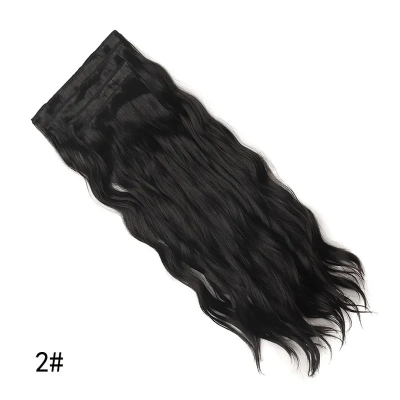 4PCS/Set Clip-in Hair Extensions 20inches Long Water Wavy Synthetic Hair Extensions Thick Hairpieces Fake Hair for Women Girls