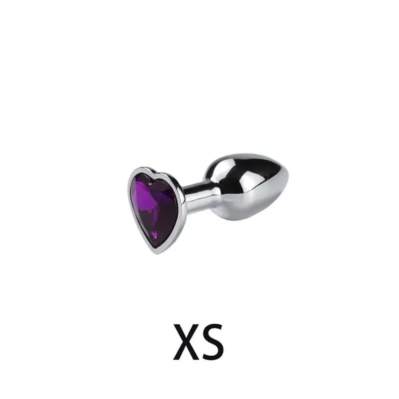 5 Sizes Stainless Steel Crystal Heart Anal Plug Removable Butt Plug Stimulator Prostate Massager Anal Sex Toys Dildos