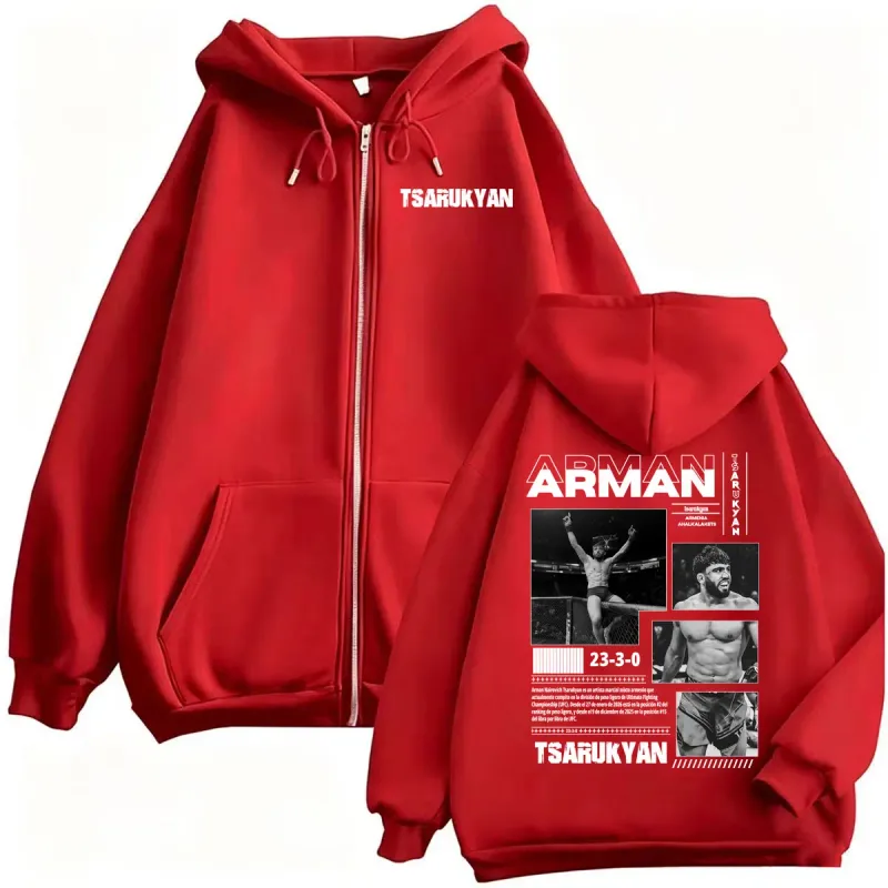 Arman Tsarukyan Ahalkalakets Fan Gifts Sweatshirt Jacket Men's Clothing Classic Zip Up Hoodies Casual Long Sleeve Cardigan Coats