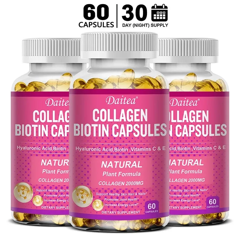 كبسولات Daitea Collagen Biotin تدعم صحة البشرة والمفاصل والشعر والأظافر ومضادات الأكسدة وغير المعدلة وراثيًا — image 10