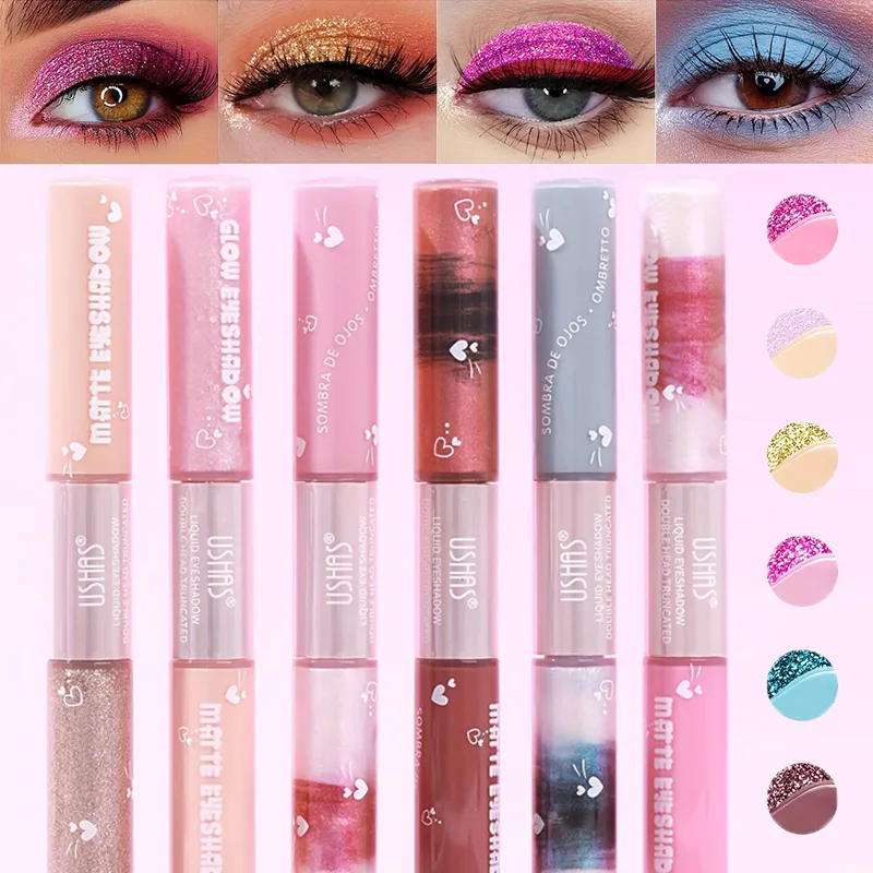 6 Color Waterproof and Sweat Proof Long Lasting Easy To Color Matte Eye Shadow Blue Highlight Natural Liquid Eye Shadow Makeup