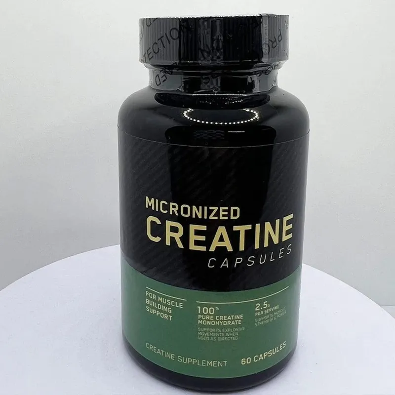 Micronized Creatine Capsules 100% Pure Creatine Monohydrate Muscle Building Support for Adults Sports Per Container 60 Capsules