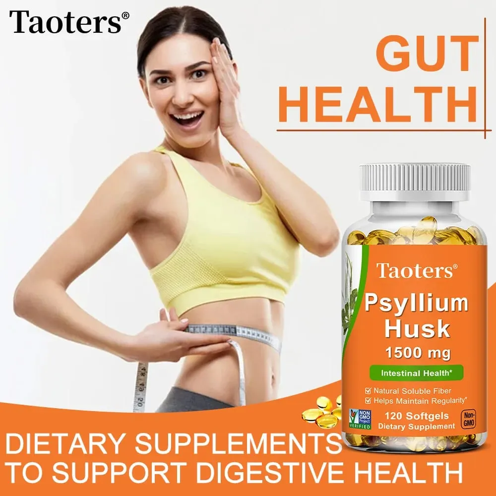 Psyllium Husk Supplement-Natural Soluble Fiber Promotes Digestion Supports Immunity and Promotes Intestinal Health 120 Capsules