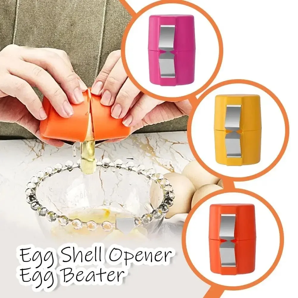 1/2pcs Multifunctional Egg Shell Opener Handheld Egg Cracker Separator Tool Eggshell Cutter Easy Open Kitchen Gadget for Raw Egg