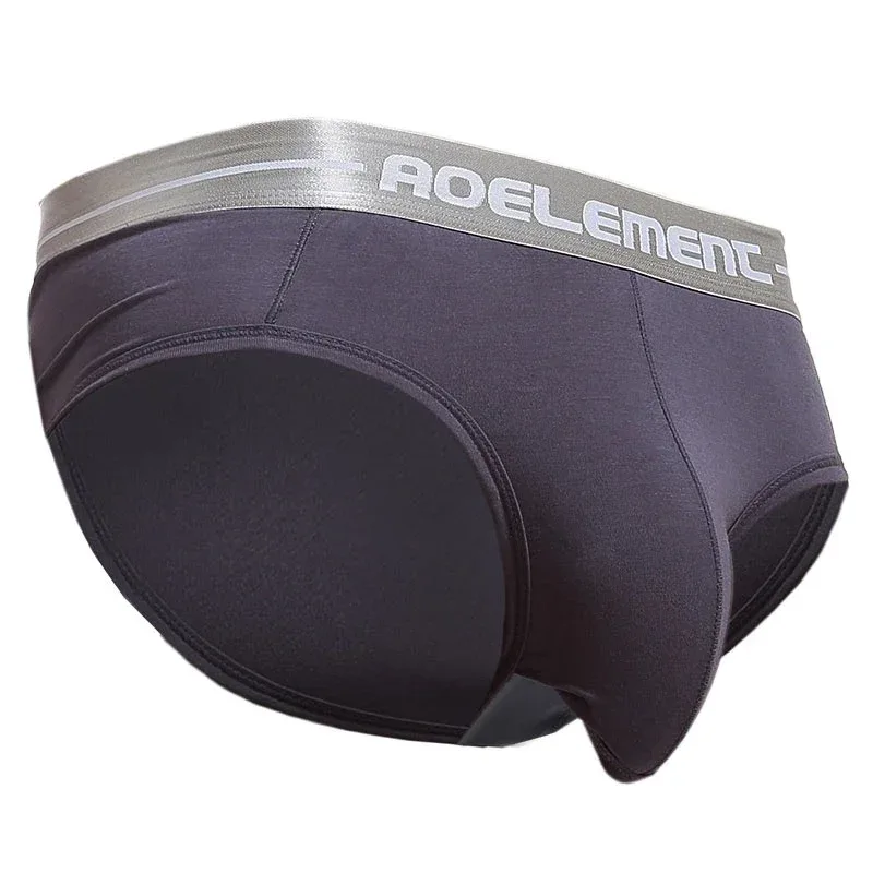 Modal cápsula elevación U convexo ropa interior para hombres bala separada hielo seda cápsula bolsa escritos
