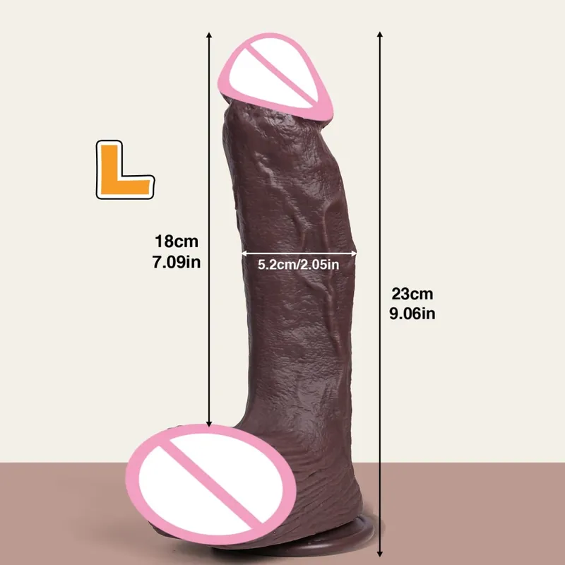 Huge Realistic Dildo Double Layer Silicone Penis Soft Big Cock 2 Colors 4 Sizes For Women Masturbation Sex Toys Adult supplies — image 9
