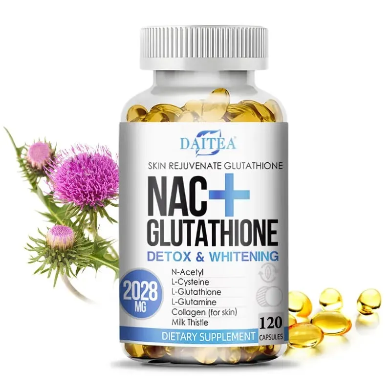 Daitea NAC Supplement - Milk Thistle Glutathione Collagen Capsules - Skin Health & Vitality Detoxification Immune Support — image 2