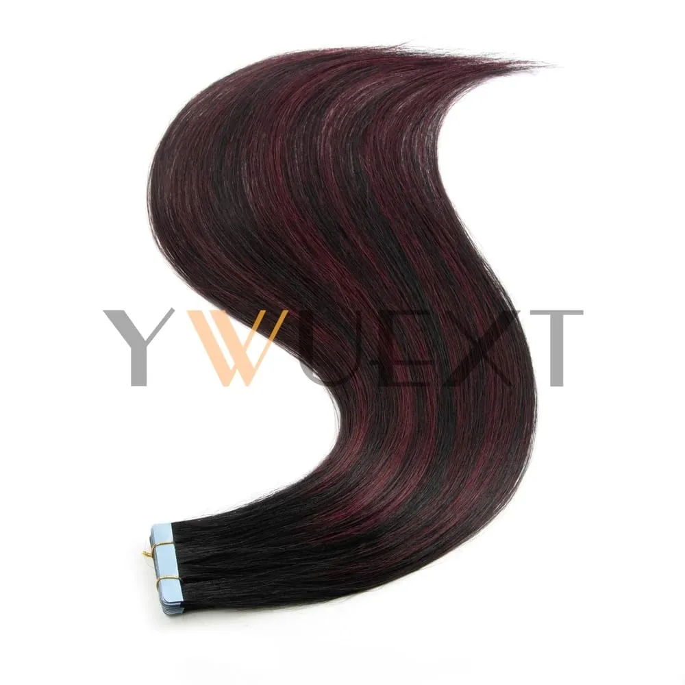 Real Human Hair Tape in Extensions 16'' 20'' Natural Straight High Light Seamless Tape Hair 20pcs On Double Sided Tape 30g/pack — image 18