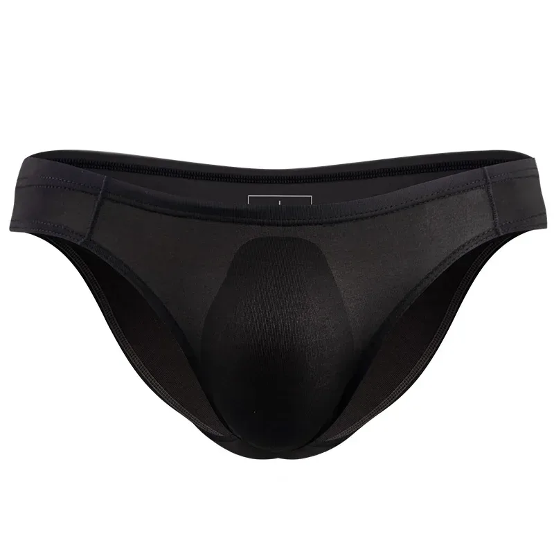 2PCS Men's Underpants Ice Silk Breathable Sexy Thin U Convex Transparent One Piece Low Waist Triangle Shorts Head — image 19