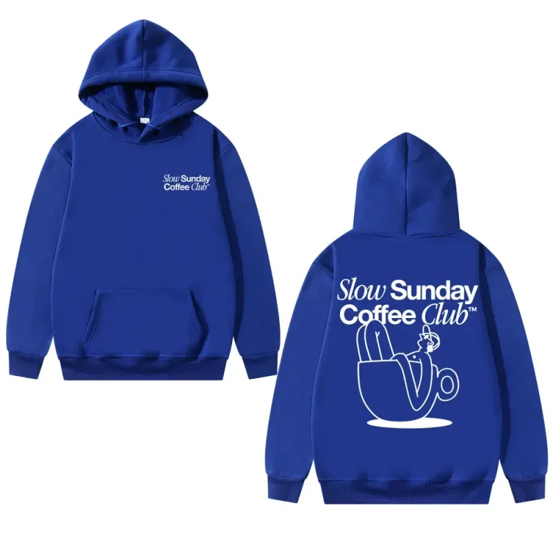 Unisex Slow Sunday Coffee Club Hoodie Pullover Lustiges Meme Vintage Casual Streetwear Sweatshirt, mehrere Farben erhältlich — image 8