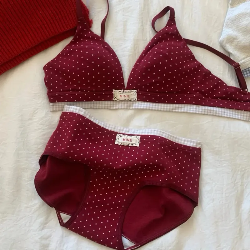 Lucky Red Underwear Set Women Cotton Push Up Bra Boost Bust Tightening Lingerie Hot Sale Comfort Breathable Bestseller 32-38 Set — image 9