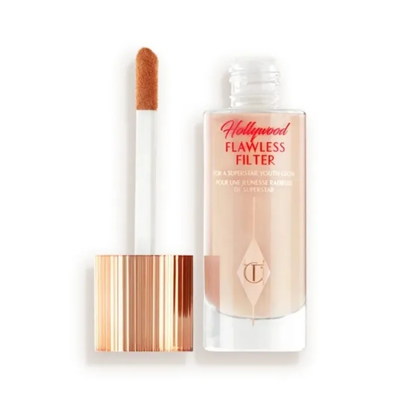 Charlotte Tilbury Hollywood Flawless Liquid Highlighter hidrata a paleta da pele acetinado-fosco Shimmer Metallic Acabamentos Maquiagem