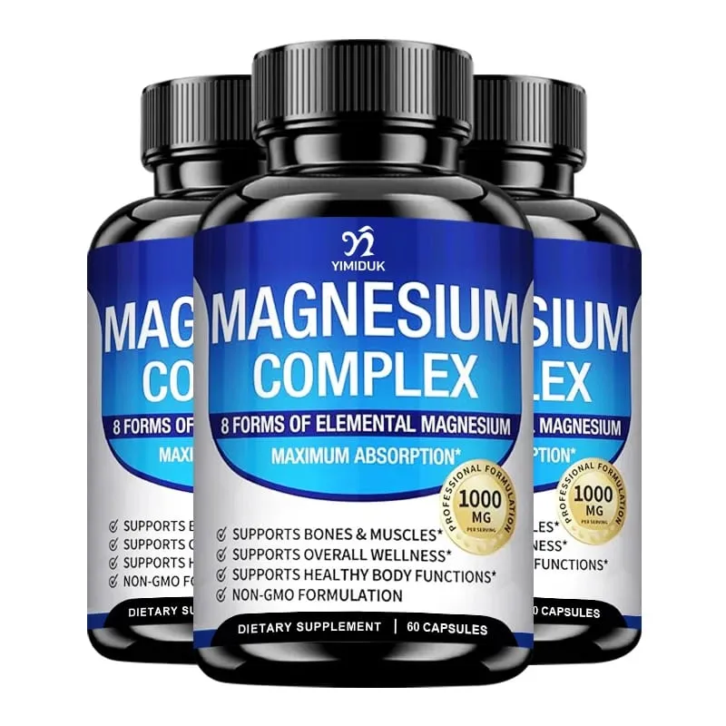 Magnesium Complex Pills - Bone Muscle & Heart Health Supplement Sleep Support Muscle Relaxation Stress & Anxiety Relief