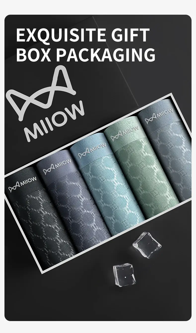 Miiow 3 pçs sem costura de seda gelo boxer roupa interior masculina verão malha respirável calcinha antibacteriana homem cuecas boxers — image 11
