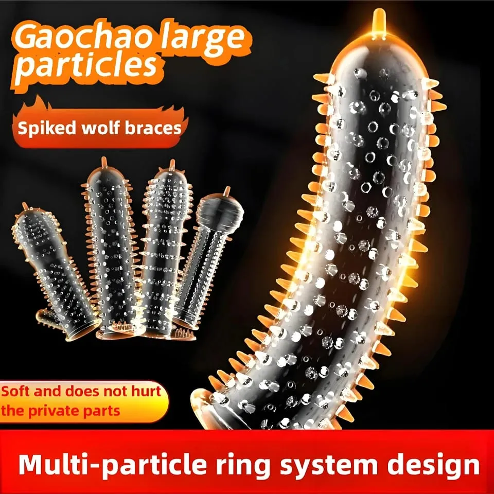 Penis Covers Extender Men's Condoms Crystal Penis Condoms Finger Cock Ring Adult Sex Toy For Sex Male Longer Lasting
