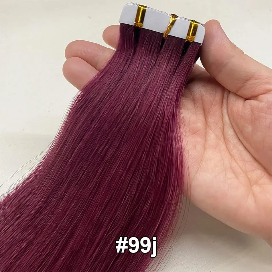 Luckinghair Wholesale 100% Virgin Double Drawn Straight Invisible Human Hair Tape in Extensions Wave Style — image 15