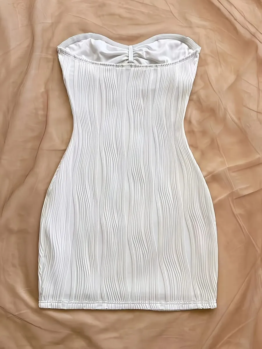 Women's Summer Sexy Party Date Beach Dress Texture Hollow out Mini Skirt with Metal Starfish Decoration Fitted And Attractive Wh