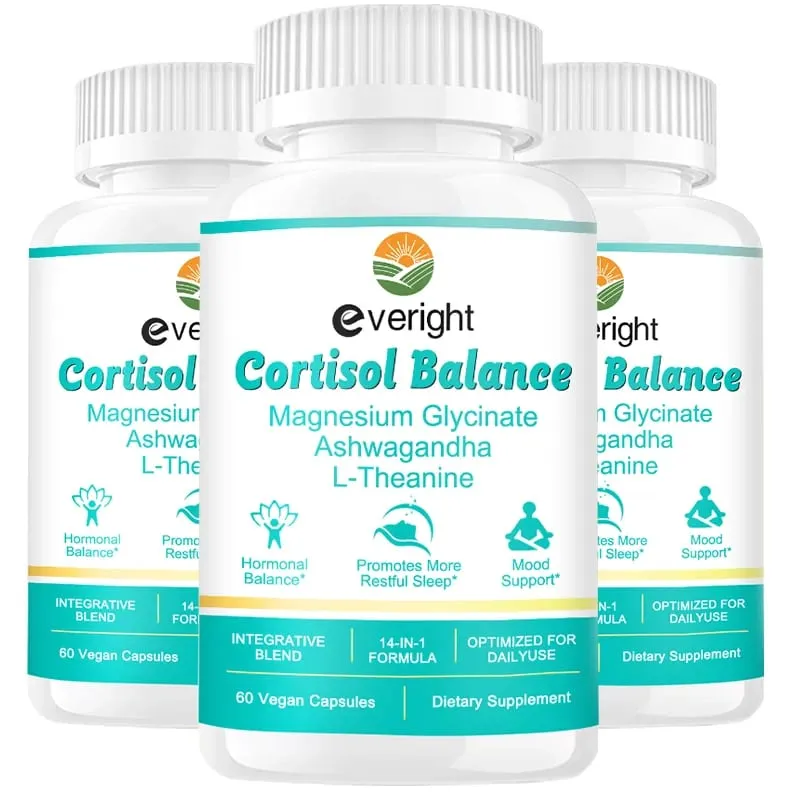 Cortisol Supplement na may Ashwagandha L-Theanine at Magnesium Glycinate – 14-in-1 para sa Stress Relief Mood Balance at Sleep Health — image 1