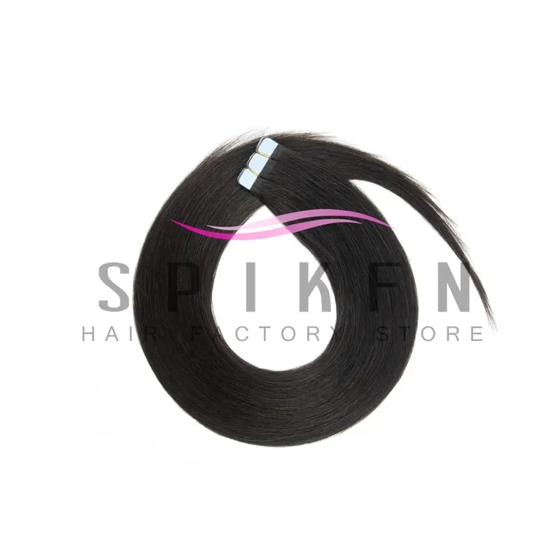 Mini Tape In Human Hair Extensions 12"-20" Machine Remy Skin Weft Adhesive Tape Hair Natural Black Tape Hair 10pcs/pack