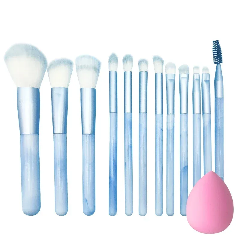 12ks profesionální sada štětců na make-up Prémiové syntetické podkladové korektorové pudrové štětce na tvářenku na oční stíny Hygienické kosmetické nástroje