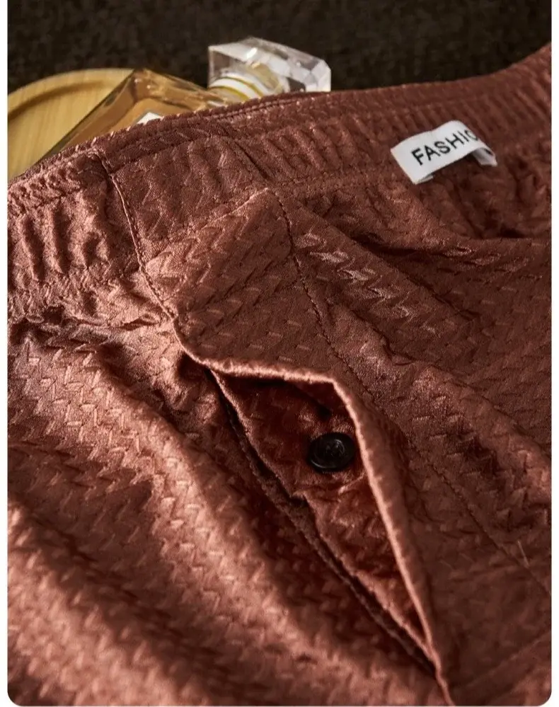 2 paket erkek Buz Ipek Boksörler Orta Katlı Gevşek Fit Yaz Serin Trendy Parlak İç Giyim Pijama Erkek Külot