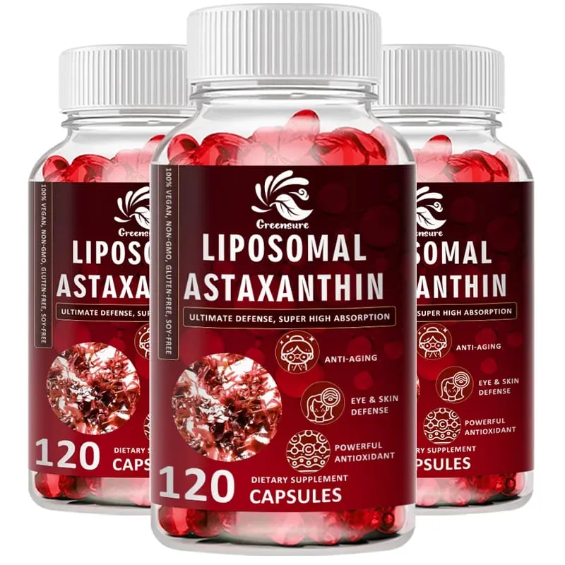24 MG Liposomal Astaxanthin Capsule - Relieve Eye Fatigue Improve Sensitive Skin Restore Muscle Function Enhance Immunity