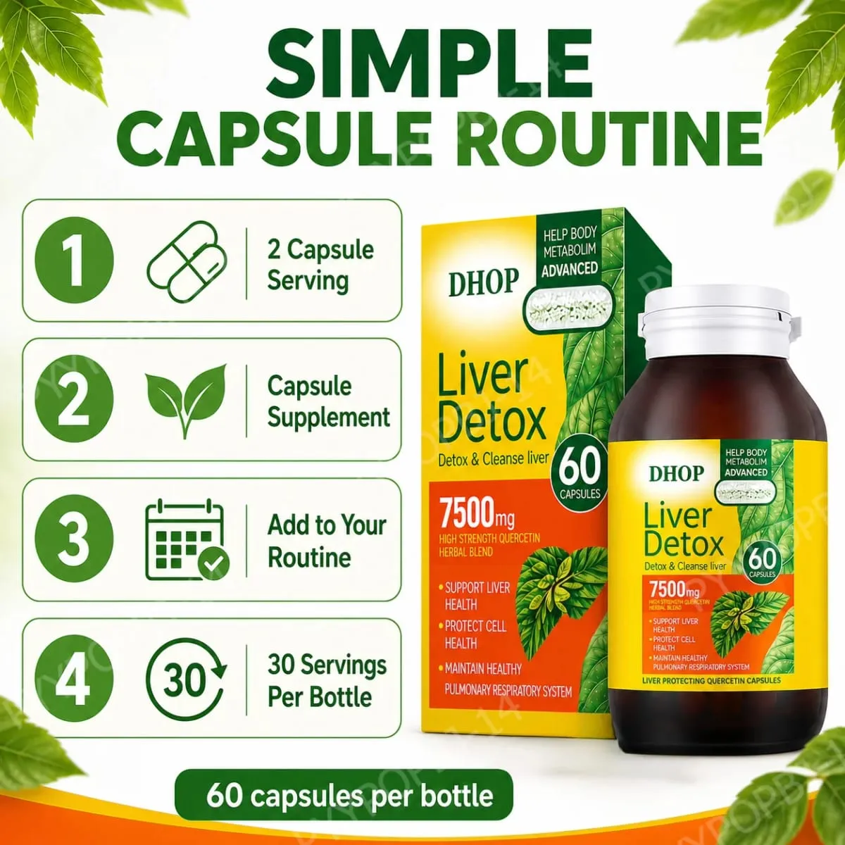 Milk Thistle Liver Health Capsules 60 Count with Vitamin C E Choline Curcumin- Supports Healthy Liver Function — image 7