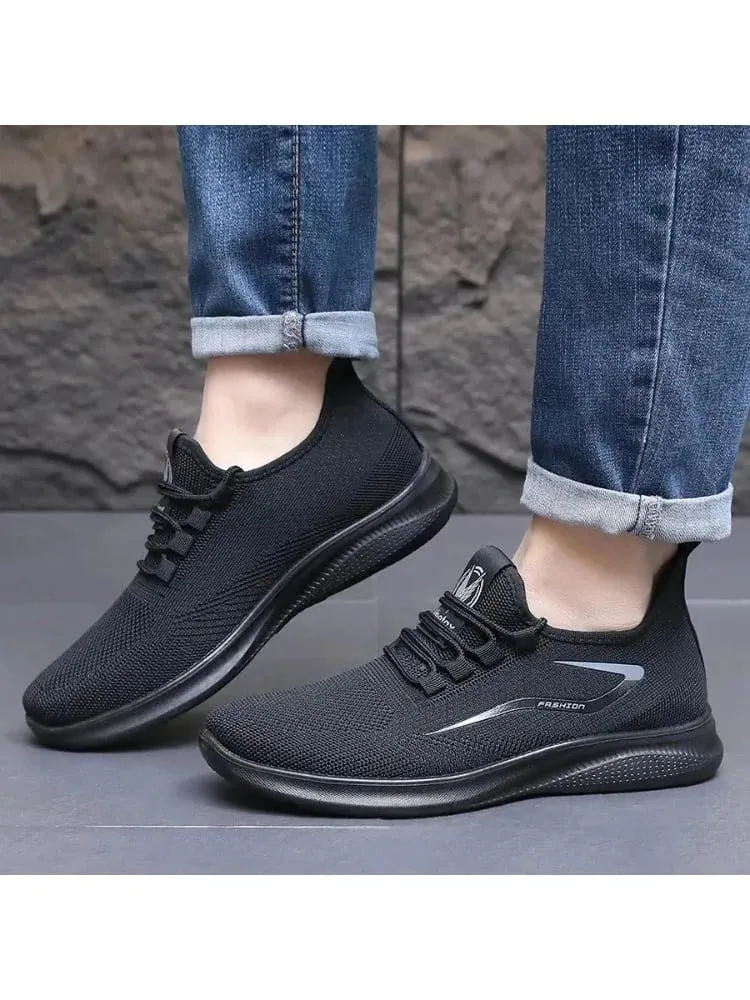 Åndbar luftstrikket øvre slip-on-sko Fleksibel blød, skridsikker sål Casual løbetrænere til hverdagsbrug hele sæsonen — image 5