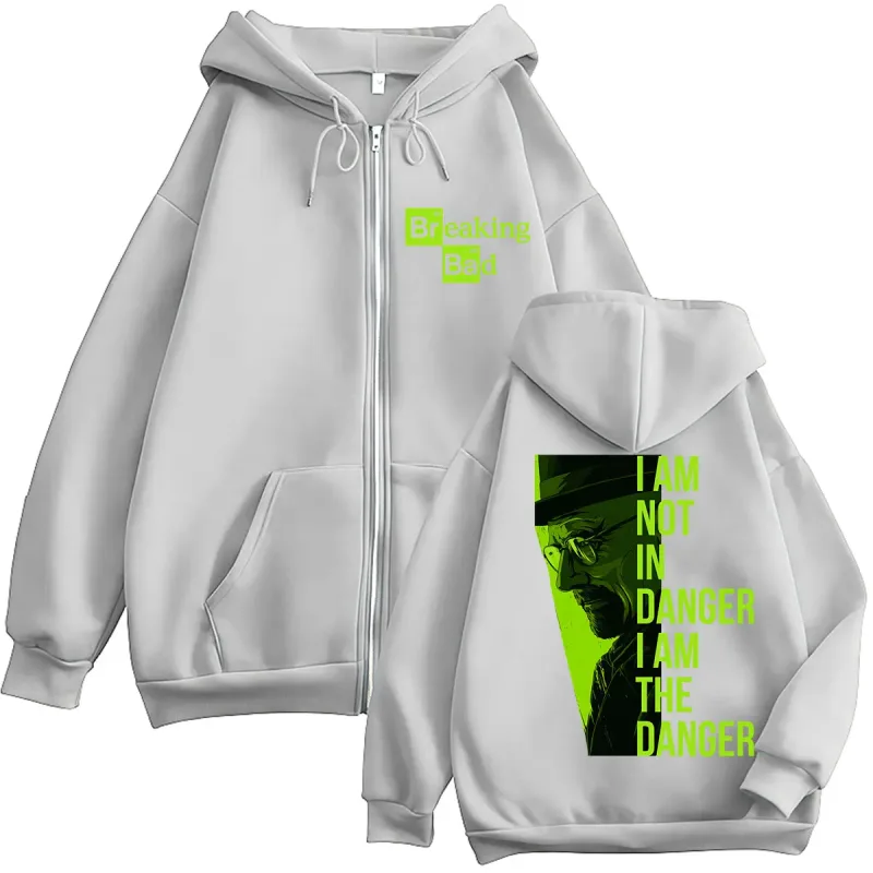 TV 시리즈 Breaking Bad Heisenberg 지퍼 업 후드 나는 위험하지 않습니다 나는 위험합니다 남성 여성 Tracksuit 느슨한 가을 캐주얼 코트