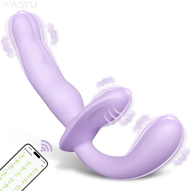 Double-Ended Vibrators for Women Wireless APP 3 in 1 Dildo Vibrator Lesbian G-Spot Dildos Couples Adults Toys Female Masturbator