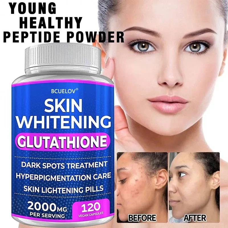 Turmeric Bearberry วิตามินกลูตาไธโอนสกินไวท์เทนนิ่งพิลล์ - 2000 มก. - ชดเชยอนุมูลอิสระและลดความเครียดจากปฏิกิริยาออกซิเดชั่น